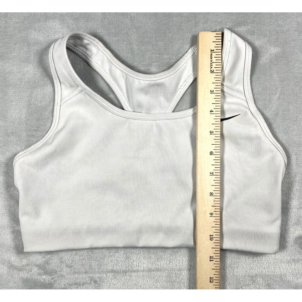 Nike Dri-FIT Sports Bra Women's Medium White Racerback Medium Support Athletic
